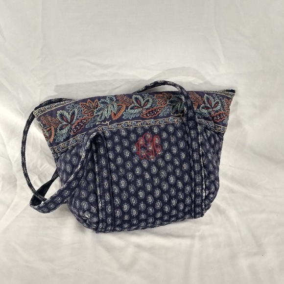 VERA BRADLEY BOHO Large Bag / Tote Paisley Blue - Picture 3 of 8